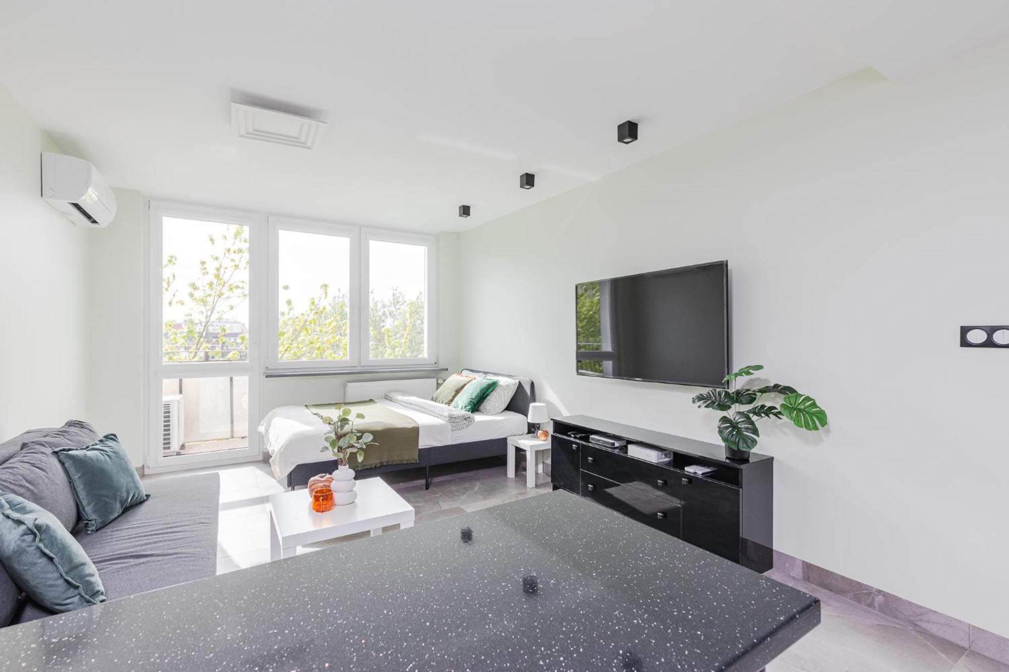 Superapart Saska 48A, Sleek 6Th-Floor Studio With Balcony & Elevator Access ワルシャワ エクステリア 写真